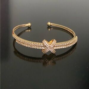 Elegant Gold with Cubic Zirconia Bracelet.